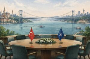 KI-generierte Illustration zum Thema: Die Türkei in der NATO: schwieriger Partner mit Schlüsselrolle