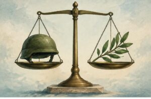 KI-generierte Illustration zum Thema: Aufrüstung oder Abrüstung? Die stärksten Argumente beider Seiten