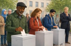 KI-generierte Illustration zum Thema: Wahlbeteiligung in Deutschland: Wer wählt, wer nicht, und warum